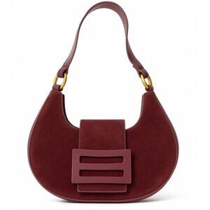 Women's Maroon Leather Shoulder Bag Hobo Bag